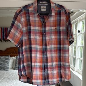 Tommy Bahama Short Sleeve Plaid Button Down Shirt